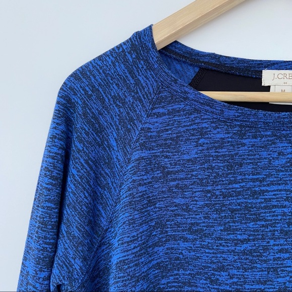 J. CREW BLUE/BLACK COLOUR BLOCKED RAGLAN TOP, MIXED MEDIA, MEDIUM - Picture 5 of 10